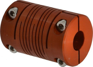 Lovejoy 1/2" Max Bore Diam, Flexible Clamp Hub Coupling 1" OD, 1-1/2" OAL, Anodized Aluminum 68514476843 - 87792594