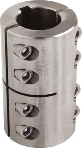 Climax 1-1/8" Inside x 1-7/8" Outside Diam, Two Piece Rigid Coupling with Keyway 3-1/8" Long x 1/4" Keyway Width x 1/8" Keyway Depth 2ISCC112-112SKW - 55552723