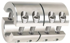 Climax 15mm Inside x 34mm Outside Diam, Metric Two Piece Clamping Rigid Coupling with Keyway 50mm Long x 5mm Keyway Width x 2.3mm Keyway Depth 2MISCC-15-15SKW - 75256537