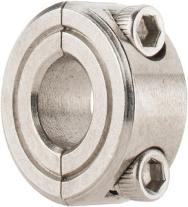Climax 5/16" Bore, Stainless Steel, Two Piece Shaft Collar 11/16" Outside Diam, 5/16" Wide 2C-031-S - 35462746