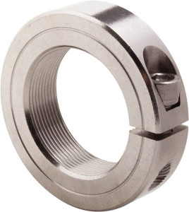 Climax 1-3/4-16 Thread, Stainless Steel, One Piece Threaded Shaft Collar 2-3/4" Outside Diam, 11/16" Wide ISTC-175-16-S - 35463314