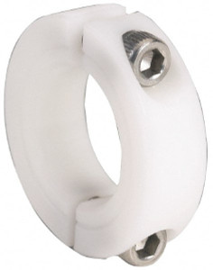 Climax 2-1/4" Bore, Plastic, Two Piece Clamping Shaft Collar 3-1/4" Outside Diam, 3/4" Wide P2C-225 - 73090698