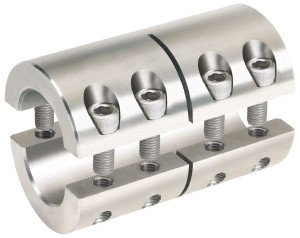 Climax 2" Bore, Stainless Steel, Two Piece Two Piece Split Shaft Collar 3-3/8" Outside Diam, 4-7/8" Wide 2ISCC-200-200-S - 73092090