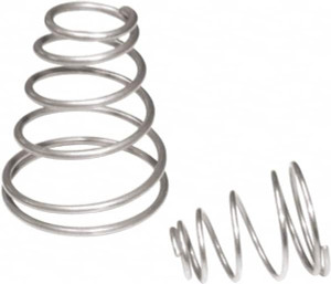 Associated Spring Raymond 18.29mm OD 25.4mm Free Length Cone Compression Spring 3.59 Lb Spring Rating, 0.89mm Wire, 15 N Max Workload, Stainless Steel A07200351000S - 61397725