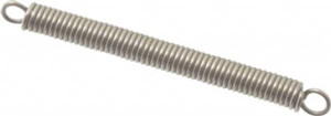 Made in USA 1/8" OD, 3.97 Lb Max Load, 2.05" Max Ext Len, 0.023" Wire Diam Stainless Steel Extension Spring 5.91 Lb/In Rating, 0.92 Lb Init Tension, 1-1/2" Free Length E-023-125-1500S - 04075578 Made in USA 1/8" OD, 3.97 Lb Max Load, 2.05" Max Ext Len, 0.023" Wire Diam Stainless Steel Extension Spring 5.91 Lb/In Rating, 0.92 Lb Init Tension, 1-1/2" Free Length E-023-125-1500S - 04075578