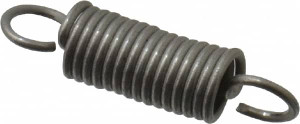 Made in USA 3/16" OD, 3.85 Lb Max Load, 1.07" Max Ext Len, 0.026" Wire Diam Stainless Steel Extension Spring 9.76 Lb/In Rating, 0.8 Lb Init Tension, 3/4" Free Length E-026-187-0750S - 04075628