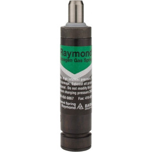 Associated Spring Raymond 12mm Diam, 50mm Max Stroke, Green Nitrogen Gas Spring Cylinder 90mm Body Length, 142mm OAL, 40 Lb Full Stroke Spring Force, 1,050 psi Initial Charge R12-050  GR - 00015107