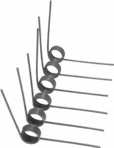 Gardner Spring 90° Deflection Angle, 0.56" OD, 1/16" Wire Diam, 4-1/4 Coils, Torsion Spring 0.343" Max Tool Size, 5.518 In/Lb Torque at Leg Length GT6334309-ML - 00043398
