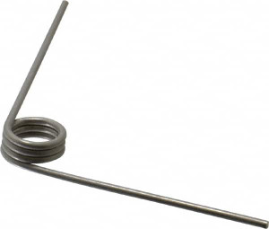 Gardner Spring 90° Deflection Angle, 0.776" OD, 0.095" Wire Diam, 3-1/4 Coils, Torsion Spring 29/64" Max Tool Size, 16. In/Lb Torque at Leg Length 453090095SL - 00043869