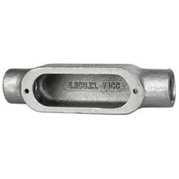 Crouse-Hinds Form 5, C Body, 1/2" Trade, Rigid Malleable Iron Conduit Body Oval, 5.38" OAL, 4-1/2 cc Capacity, Gray C50M - 04504965