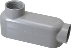 Crouse-Hinds Form 5, LB Body, 1-1/2" Trade, IMC, Rigid Aluminum Conduit Body Oval/Rectangle, 7.81" OAL, 33.8 cc Capacity, Silver LB55 - 04507034