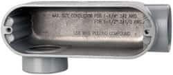 Crouse-Hinds Form 5, LR Body, 1-1/2" Trade, IMC, Rigid Aluminum Conduit Body Oval/Rectangle, 7.87" OAL, 35.8 cc Capacity, Silver LR55 - 04507273
