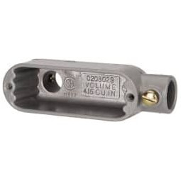 Hubbell Killark Form Set Screw, LB Body, 1/2" Trade, EMT Aluminum Conduit Body Oval, 4-17/32" OAL, 4 cc Capacity TWOLB-1 - 54120084