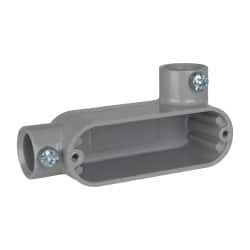Hubbell Killark Form Set Screw, LR Body, 1/2" Trade, EMT Aluminum Conduit Body Oval, 4-3/8" OAL, Dry Locations EBLR-1 - 54120092