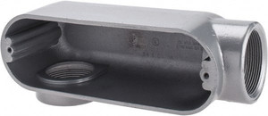 Thomas & Betts LR Body, 2" Trade, IMC, Rigid Aluminum Conduit Body Oval, 8-9/16" OAL, 69-1/2 cc Capacity, Gray ALR-6 - 62409487