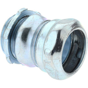 Crouse-Hinds 3/4" Trade EMT Conduit Connector Steel, Noninsulated, Straight Connector, Compression Connection 651S - 04518767