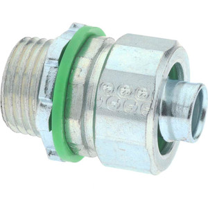 Crouse-Hinds 3/8" Trade Liquidtight Conduit Connector Steel, Noninsulated, Straight Connector, Threaded Connection LTK38 - 04913422