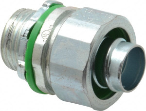 Crouse-Hinds 1/2" Trade Liquidtight Conduit Connector Steel, Noninsulated, Straight Connector, Threaded Connection LTK50 - 04913455