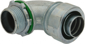 Crouse-Hinds 3/4" Trade Liquidtight Conduit Connector Malleable Iron, Noninsulated, Angled Connector, Threaded Connection LTK7590 - 04913505