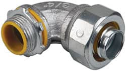 Crouse-Hinds 3/4" Trade Liquidtight Conduit Connector Malleable Iron, Insulated, Angled Connector, Threaded Connection LTB7590 - 04517819