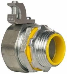Crouse-Hinds 1" Trade Liquidtight Conduit Connector Malleable Iron, Insulated, Straight Connector, Threaded Connection LTB100G - 04517470