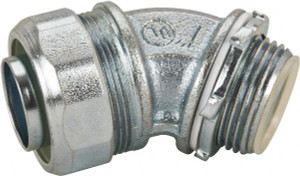Crouse-Hinds 1" Trade Liquidtight Conduit Connector Malleable Iron, Insulated, Angled Connector, Threaded Connection LTBK10045 - 04517355