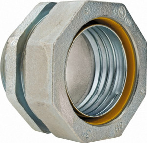 Crouse-Hinds 3" Trade Liquidtight Conduit Connector Malleable Iron, Noninsulated, Straight Connector, Threaded Connection LT300 - 04913661