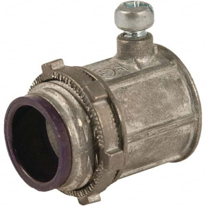 Hubbell RACO 1/2" Trade EMT Conduit Connector Die Cast Zinc, Insulated, Straight Connector, Set Screw Connection 2634 - 95918827
