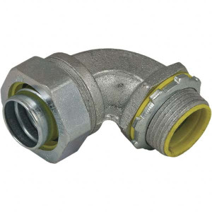 Hubbell RACO 1/2" Trade Liquidtight Conduit Connector Insulated, 90° Connector, Threaded Connection 3542 - 11743747