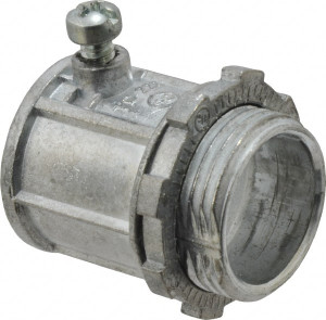 Thomas & Betts 3/4" Trade EMT Conduit Connector Die Cast Zinc, Noninsulated, Straight Connector, Set Screw Connection TC222SC - 01148824