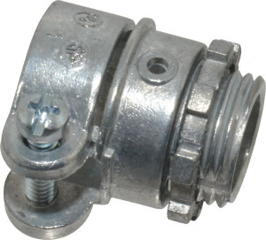 Thomas & Betts 1/2" Trade FMC Conduit Connector Die Cast Zinc, Noninsulated, Straight Connector, Squeeze Clamp Connection XC270 - 73124182