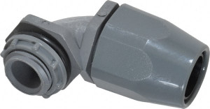 Thomas & Betts 3/8" Trade Liquidtight Conduit Connector Thermoplastic, Insulated, Angled Connector, Threaded Connection LT20C - 54087754