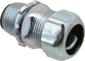 Thomas & Betts 3/8" Trade Liquidtight Conduit Connector Steel, Insulated, Straight Connector, Threaded Connection 5331 HT - 57299703