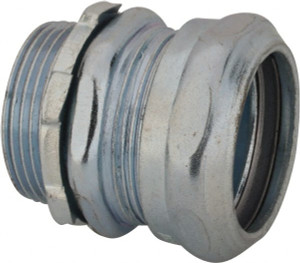 Thomas & Betts 1-1/4" Trade EMT Conduit Connector Steel, Noninsulated, Straight Connector, Compression Connection 5421 - 54057732