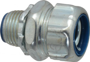 Thomas & Betts 1/2" Trade Liquidtight Conduit Connector Steel, Insulated, Straight Connector, Threaded Connection 5332 - 54058508