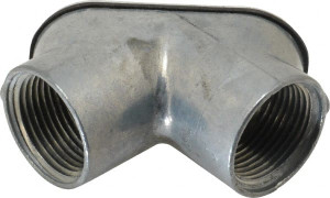 Thomas & Betts 1" Trade Rigid/Intermediate (IMC) Conduit Elbow Die Cast Zinc, Noninsulated, Angled Connector, Threaded Connection HL603 - 73124141