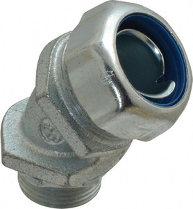 Thomas & Betts 3/4" Trade Liquidtight Conduit Connector Malleable Iron, Noninsulated, Angled Connector, Threaded Connection 5243 - 54058813