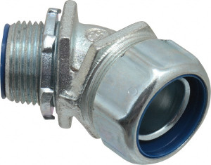 Thomas & Betts 1" Trade Liquidtight Conduit Connector Malleable Iron, Insulated, Angled Connector, Threaded Connection 5344 - 54058615