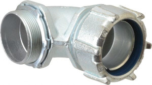 Thomas & Betts 2" Trade Liquidtight Conduit Connector Malleable Iron, Noninsulated, Angled Connector, Threaded Connection 5257 - 54058912