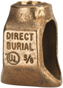 Thomas & Betts 1/0 to 8 (Solid) AWG Compatible Single-Nut Rod Clamp Copper Alloy, 1-27/32" OAL, CSA Certified, RoHS Compliant, UL Listed JAB58 - 73123879