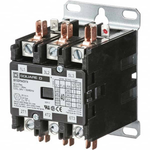 Square D 3 Pole, 40 Amp Inductive Load, 24 Coil VAC at 50/60 Hz, Definite Purpose Contactor Phase 1 and Phase 3 Hp: 10 at 230 VAC, 20 at 460 VAC, 25 at 575 VAC, 3 at 115 VAC, 7.5 at 230 VAC, 50 Amp Resistive Rating 8910DPA43V14 - 69524288