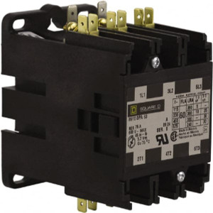 Square D 3 Pole, 60 Amp Inductive Load, 208 to 240 Coil VAC at 60 Hz and 220 Coil VAC at 50 Hz, Definite Purpose Contactor Phase 1 and Phase 3 Hp: 10 at 230 VAC, 25 at 230 VAC, 30 at 460 VAC, 30 at 575 VAC, 5 at 115 VAC 8910DPA63V09 - 51532364