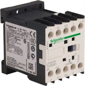 Schneider Electric 4 Pole, 24 Coil VDC, 16 Amp at 690 VAC and 20 Amp at 440 VAC, Nonreversible IEC Contactor BS 5424, CSA, IEC 60947, NF C 63-110, RoHS Compliant, UL Listed, VDE 0660 LP4K09008BW3 - 69527687
