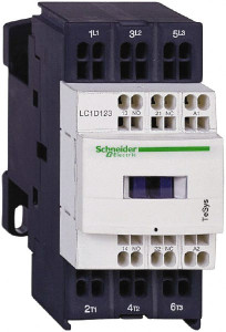 Schneider Electric 3 Pole, 24 Coil VDC, 16 Amp at 440 VAC and 9 Amp at 440 VAC, Nonreversible IEC Contactor 1 Phase hp: 0.5 at 115VAC, 1 at 230/240 VAC, 3 Phase hp: 2 at 200/208 VAC, 2 at 230/240 VAC, 5 at 460/480 VAC LC1D093BL - 69663797