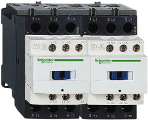Schneider Electric 3 Pole, 24 Coil VAC at 50/60 Hz, 9 Amp at 440 VAC, Reversible IEC Contactor 1 Phase hp: 0.5 at 115 VAC, 1 at 230/240 VAC, 3 Phase hp: 2 at 200/208 VAC, 2 at 230/240 VAC, 5 at 460/480 VAC, 7.5 at 575/600 VAC LC2D09B7 - 69662989