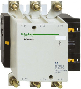 Schneider Electric 3 Pole, 225 Amp at 440 VAC and 315 Amp at 440 VAC, Nonreversible IEC Contactor Bureau Veritas, CCC, CSA, DNV, EN/IEC 60947-1, EN/IEC 60947-4-1, GL, JEM 1038, LROS, RINA, RMRoS, RoHS Compliant, UL Listed LC1F225 - 69649382