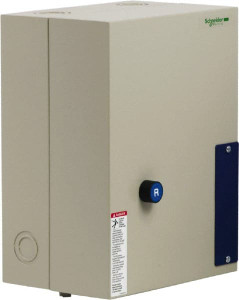 Schneider Electric 3 Pole, 50 Amp, 120 Coil VAC, Nonreversible Enclosed IEC Motor Starter 1 Phase Hp: 3 at 120 VAC, 7.5 at 240 VAC, 3 Phase Hp: 15 at 208 VAC, 15 at 230 VAC, 40 at 460 VAC, 40 at 575 VAC LE1D503A62OG70 - 49753767