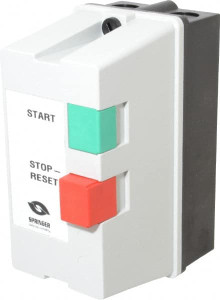 Springer Controls 12 Amp, 240 Coil VAC, 60 Hz, Nonreversible Enclosed IEC Motor Starter Pushbutton Start Stop, 3 Phase Hp: 10 at 575 Volt, 3 at 230 Volt, 7.5 at 460 Volt JC1206P1G-S - 54095153