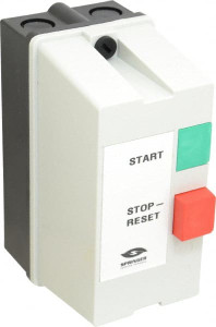 Springer Controls 18 Amp, 120 Coil VAC, 60 Hz, Nonreversible Enclosed IEC Motor Starter Pushbutton Start Stop, 3 Phase Hp: 10 at 460 Volt, 15 at 575 Volt, 5 at 230 Volt JC1806P1G-J - 54095179