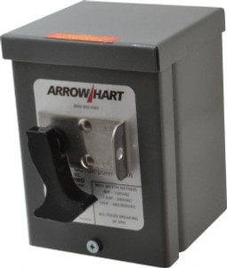 Cooper Wiring Devices 3 Poles, 30 Amp, 3PST, NEMA, Enclosed Manual Motor Starter 66.8mm Wide x 118.62mm Deep x 112.27mm High, 15 hp at 480 V, 15 hp at 600 V, 3 hp at 120 V & 7-1/2 hp at 240 V, CSA C22.2 No. 14, NEMA 3R & UL 508 AH7810WD - 78006624